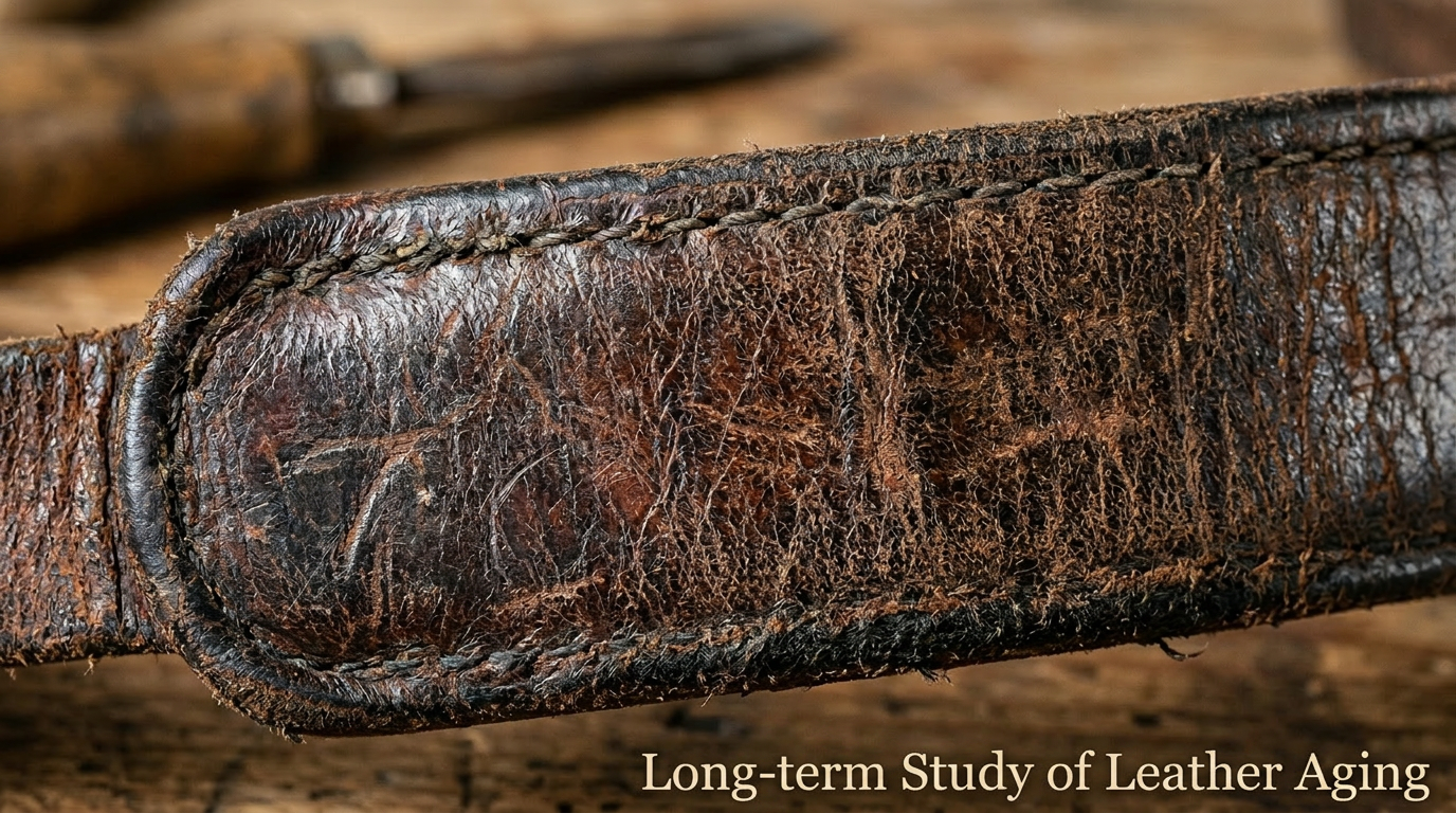 Long-term Study Leather Aging Leather with natural patina development