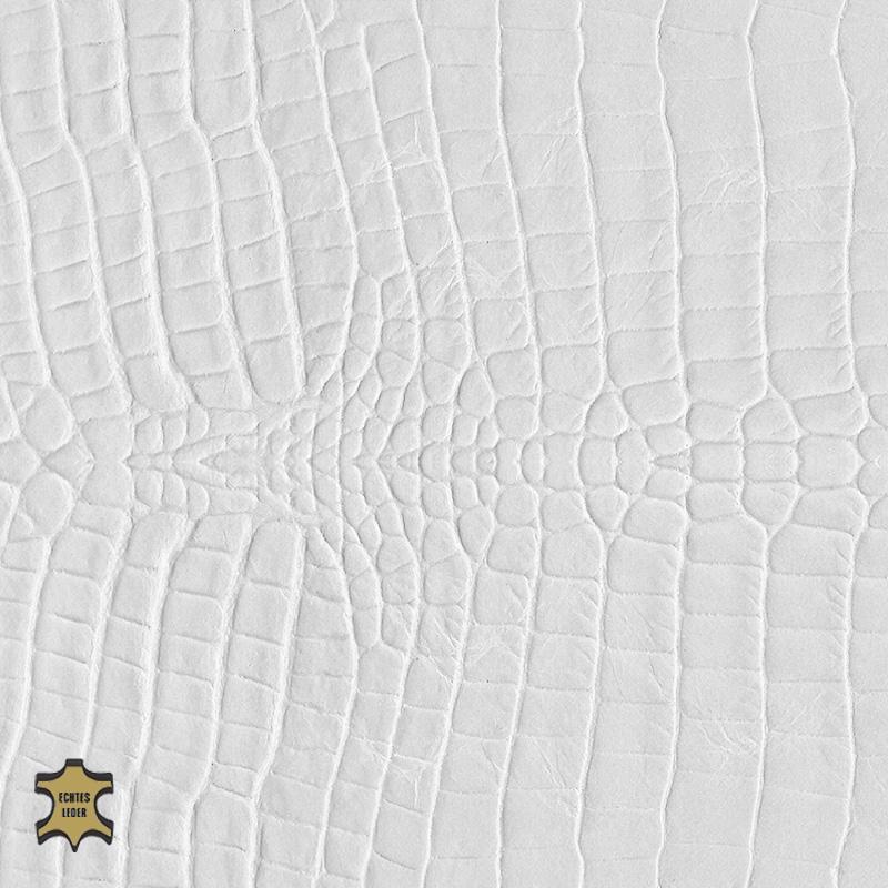 Design-Leder | Cayman Optik (Lederprägung Cayman Three) white