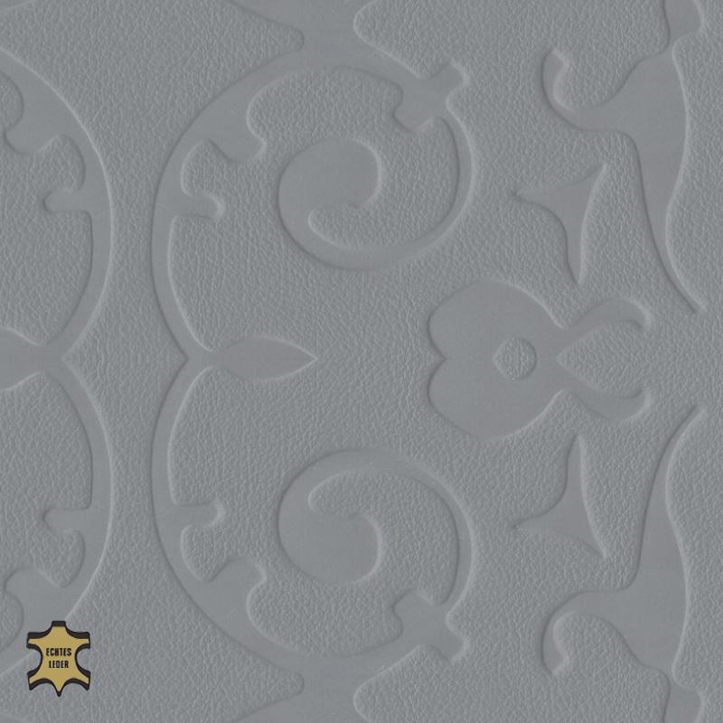 Design-Leder | Ornamentoptik (Lederprägung Antique) bright gray