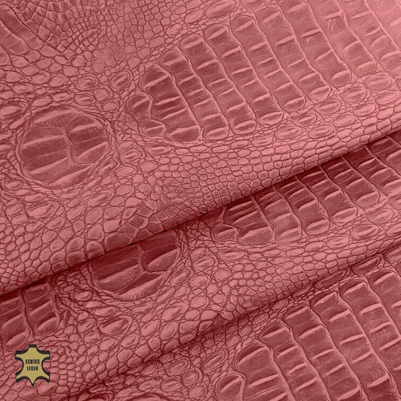  Echtes Leder Krokodiloptik | Nappaleder smart red