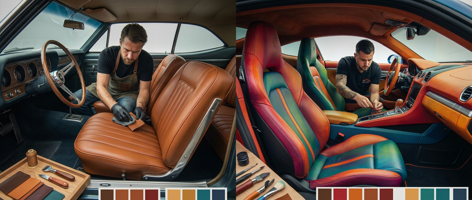 Professionelle Sonderfertigung für Leder zur authentischen Restauration von Oldtimern und zur Veredelung von Tuning-Fahrzeugen.