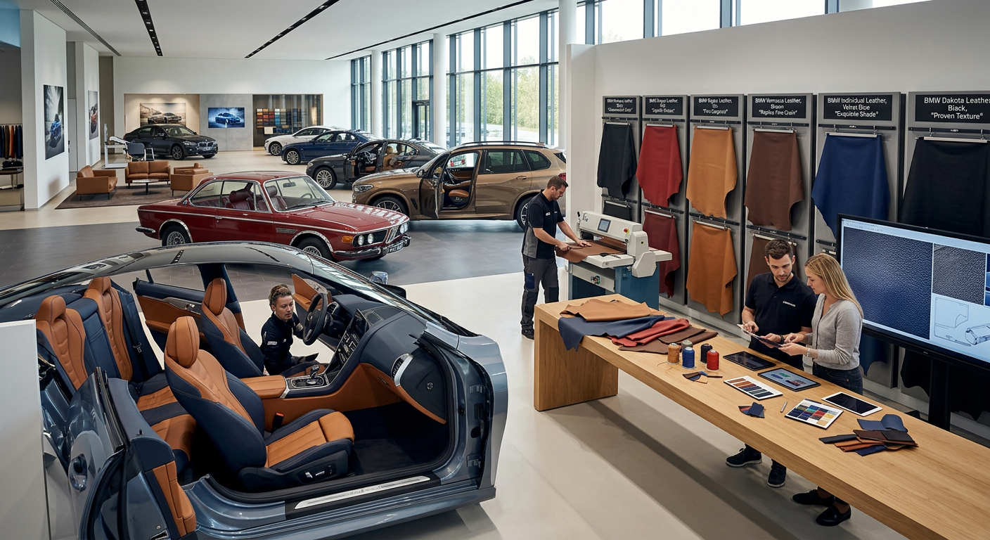 Enorme Auswahl an BMW Leder wie Nappa, Dakota und Vernasca für perfekte Farbabstimmung bei projektleder.at.