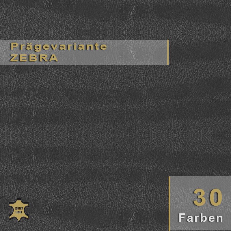 Design-Leder mit Zebra-Prägung und Streifen-Muster für kreative Designprojekte.