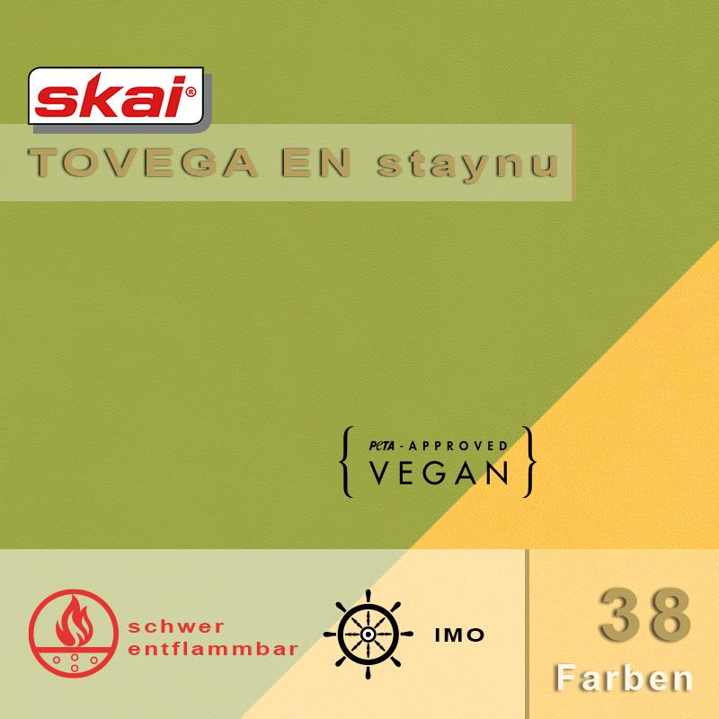 Strapazierfähiges Lederimitat skai Tovega EN mit stynu-Schutz für pflegeleichte Objektmöbel und extrem belastbare Oberflächen kaufen.