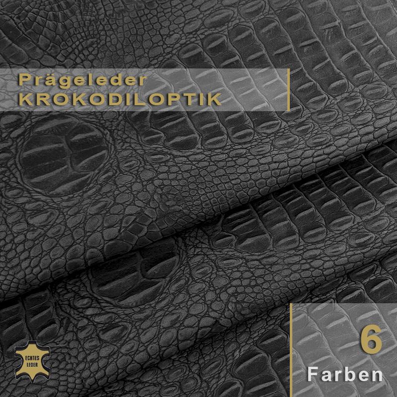 Krokodil-Prägung – Exklusives Nappaleder für Luxus-Akzente. Edles Nappaleder in täuschend echter Krokodil-Prägung für modische Accessoires und luxuriöse Akzente im Wohnbereich.