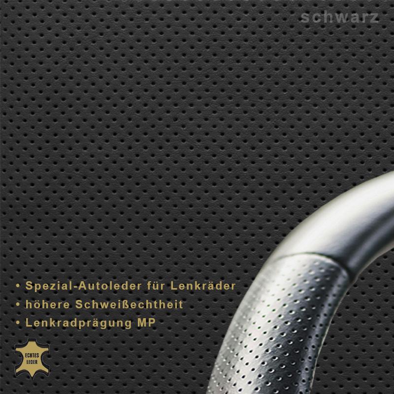 Geprägtes Lenkradleder mit MP-Prägung für optimalen Grip und sportliche Optik.