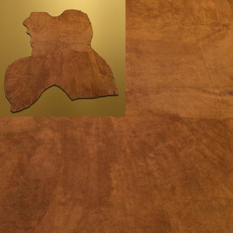 Velourleder in einem cognac Ton, ca. 1.7 m²