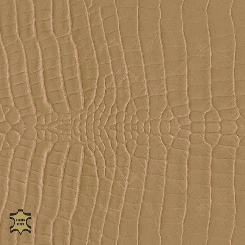Design-Leder | Cayman Optik (Lederprägung Cayman Three) brown beige