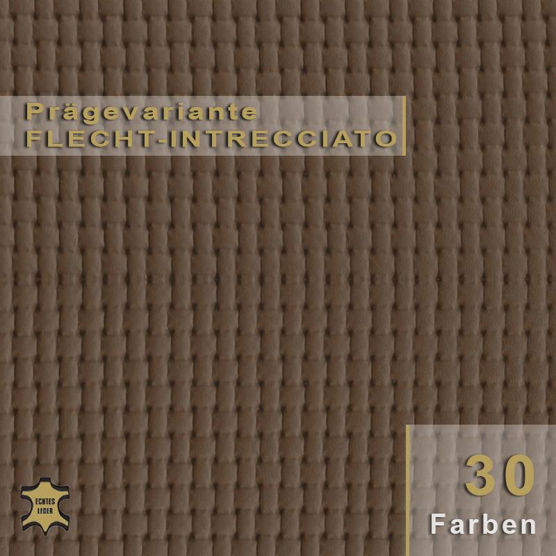 Exklusives Design-Leder mit Flecht-Intrecciato-Optik für luxuriöse Polsterarbeiten.