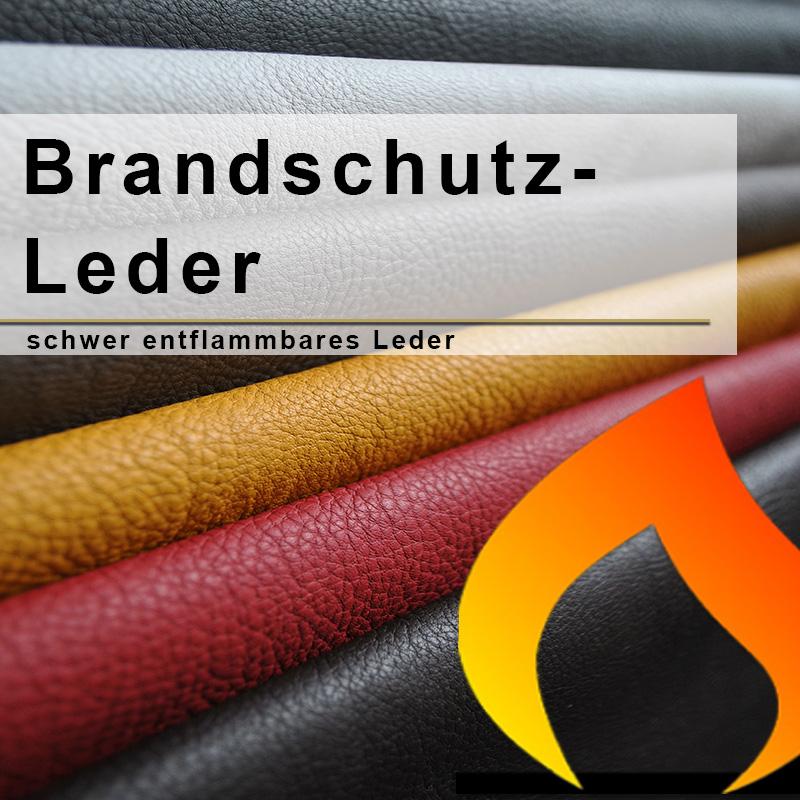 Zertifiziertes Brandschutzleder für Gastronomie und öffentliche Gebäude – schwer entflammbares Leder nach Sicherheitsnormen für den Objektbereich.