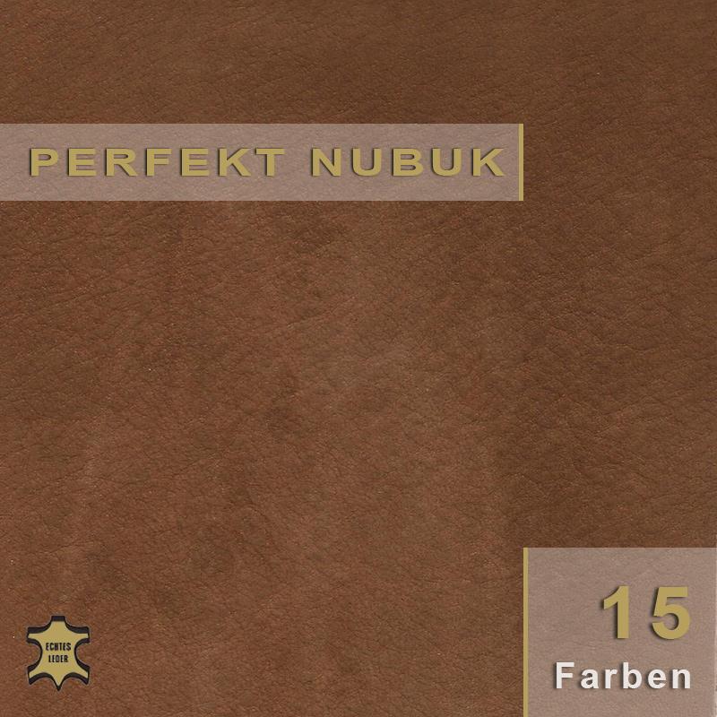 Erstklassiges Perfekt Nubukleder mit besonders feinem Schliff für exklusive Haptik bei Möbeln und Accessoires.