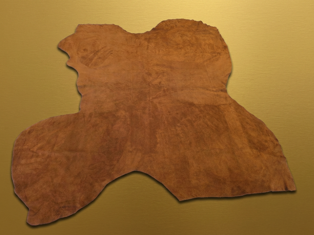 Velourleder in einem cognac Ton, ca. 1.7 m²