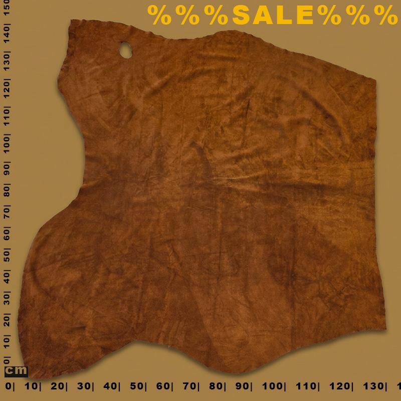 Velourleder in einem cognac Ton, 1.83 m²