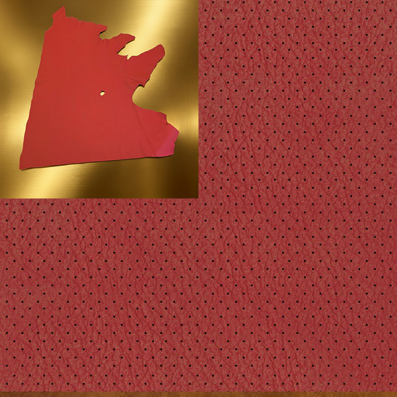 Perforiertes Autoleder | Polsterleder, rot, ca. 1.8 m²